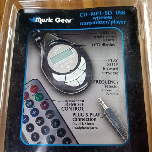 Music Gear Wireless Transmitter Player CD MP3 SD USB Remote Control Iphone Ipod - Picture 8 of 8